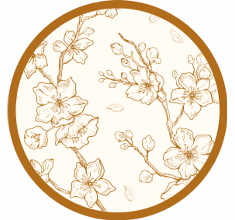 Sous verre vintage bois gravé floral - TenStickers