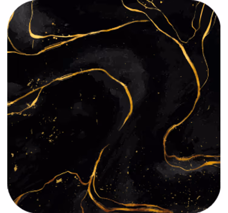 Dessous de verre moderne Marbre noir et doré - TenStickers