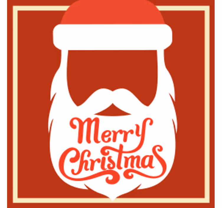 Dessous de verre noel Silhouette de la barbe du père noël - TenStickers