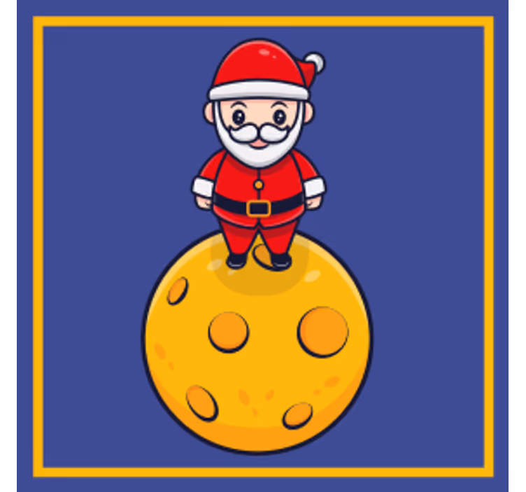 Sous verre noël santa sur sphère de fromage - TenStickers