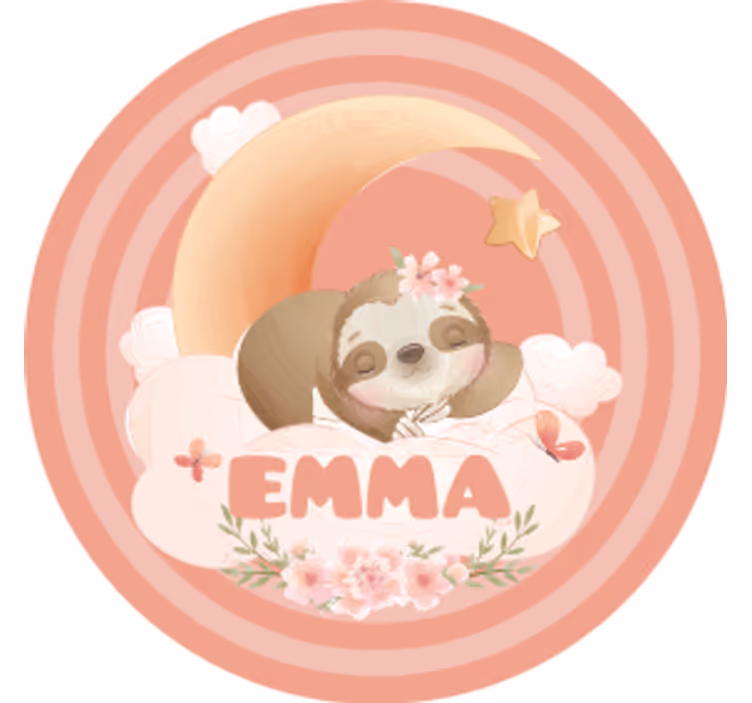Dessous de verre Prénom paresseux mignons - TenStickers