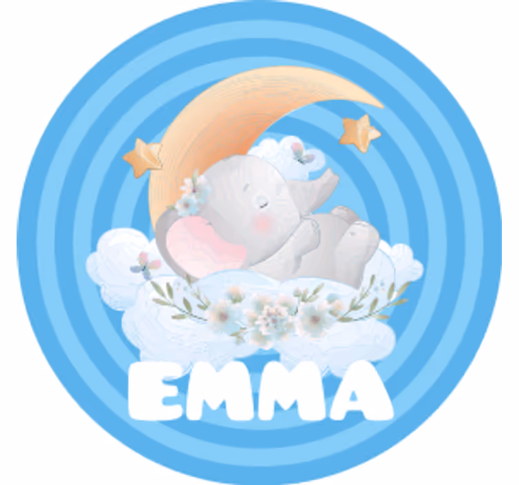 Sous verre personnalisable Éléphant lune Étoiles - TenStickers
