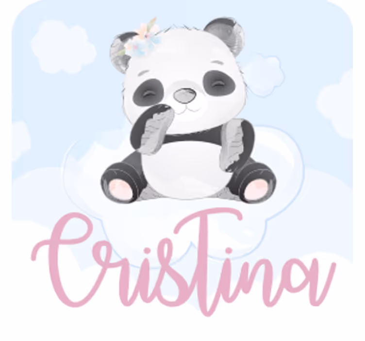 Sous verre personnalisable panda fantaisiste - TenStickers