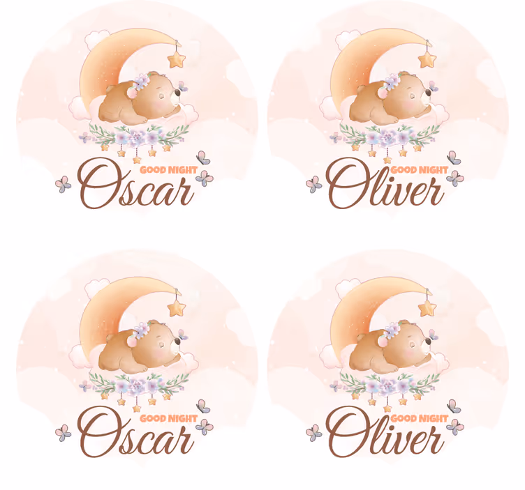 Sous verre personnalisable thème ours mignon au coucher - TenStickers