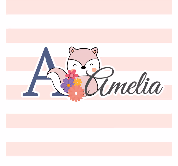 Sous verre personnalisable illustration renard personnalisée - TenStickers