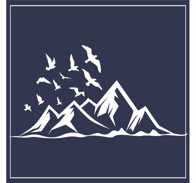 Sous verre silhouette de paysage montagneux - TenStickers