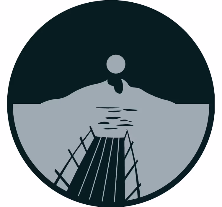 Sous verre bière coucher de soleil sur l'eau - TenStickers