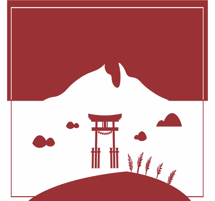 Sous verre geek portail torii de montagne - TenStickers