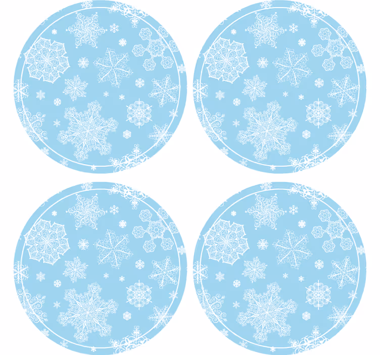 Sous verre noël motif flocon de neige cercle - TenStickers