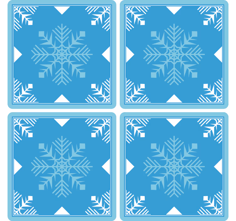 Dessous de verre noel Tons bleus de flocons de neige - TenStickers
