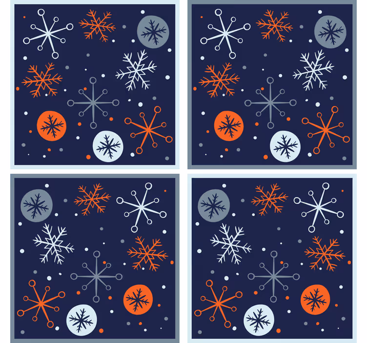 Sous verre noël design à motifs flocons de neige - TenStickers