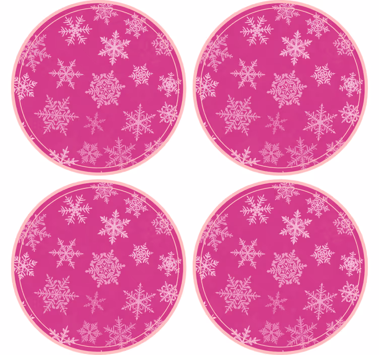 Sous verre noël plateau rond motif flocon - TenStickers