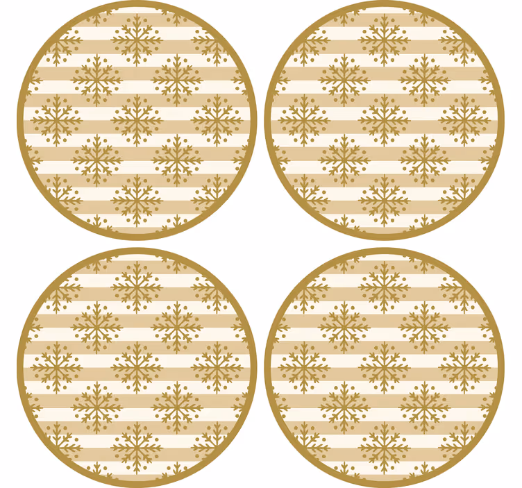 Sous verre noël motif flocon avec rayures - TenStickers