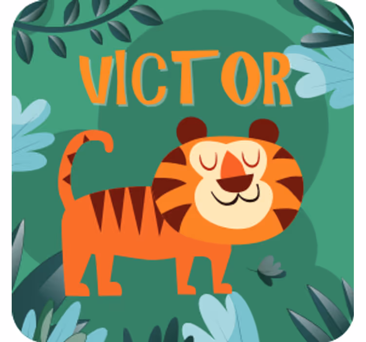 Sous verre personnalisable illustration de tigre joyeux - TenStickers