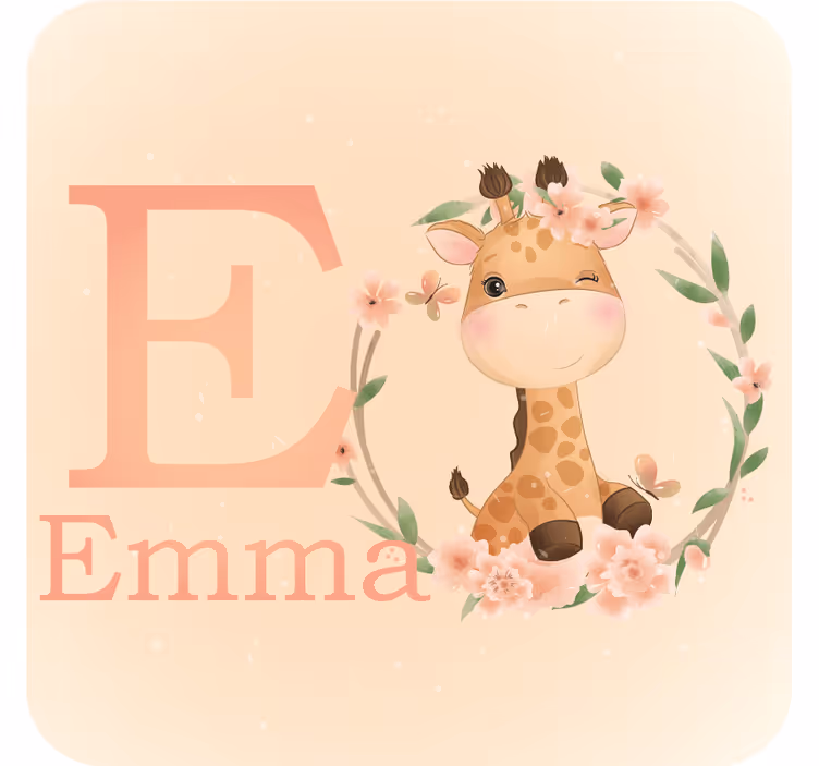 Sous verre personnalisable girafe mignonne - TenStickers