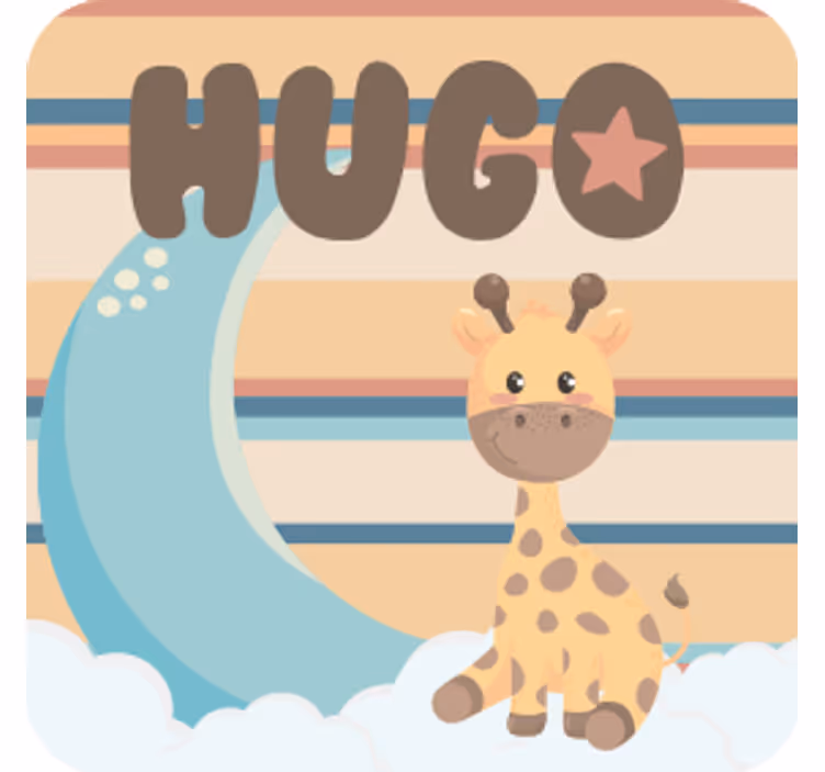 Sous verre personnalisable girafe câline - TenStickers