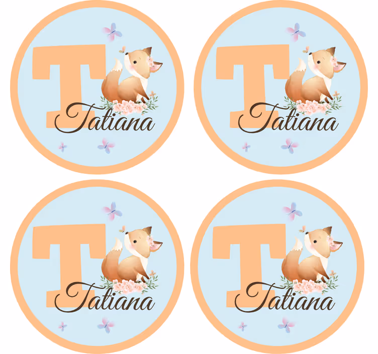 Sous verre personnalisable design de renard fantaisiste - TenStickers