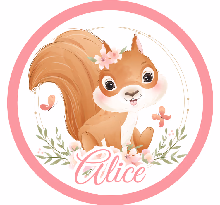 Sous verre personnalisable illustration écureuil mignon - TenStickers