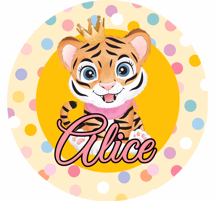 Sous verre personnalisable tigre couronné personnage - TenStickers