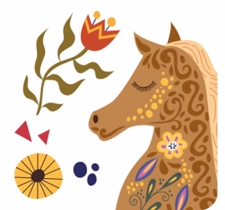Sous verre geek profil de cheval stylisé - TenStickers