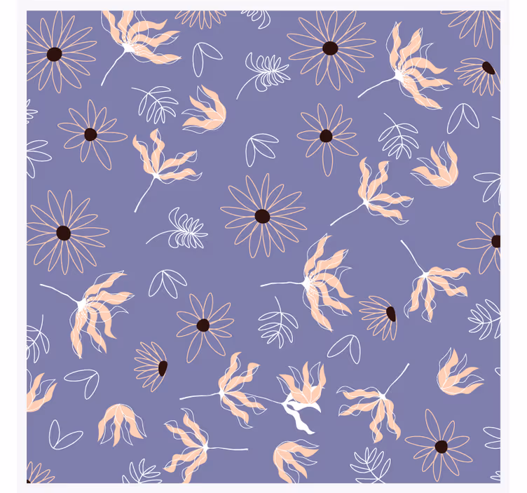 Sous verre motifs floraux sur violet - TenStickers