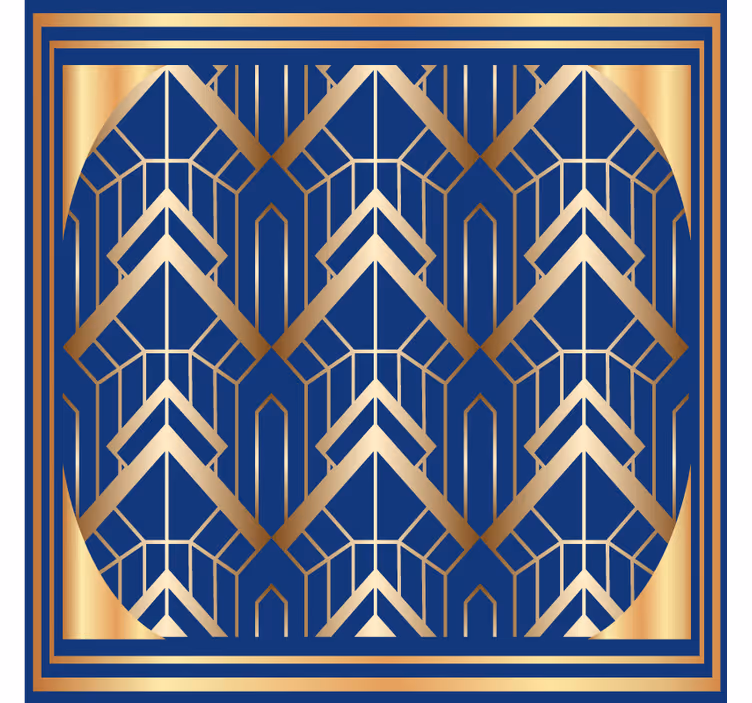 Sous verre moderne motif géométrique bleu et or - TenStickers