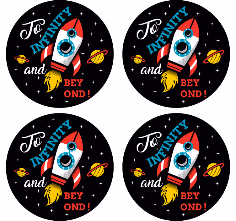 Sous verre geek thème spatial de lancement de fusée - TenStickers