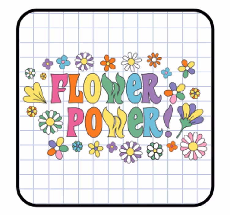 Sous verre geek typographie florale colorée - TenStickers