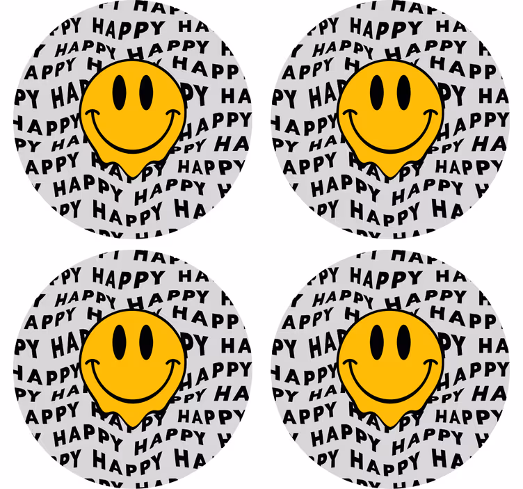 Sous verre citation visage souriant et bonheur - TenStickers