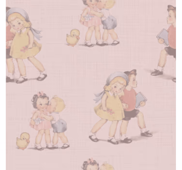 Dessous de verre vintage Design 80 enfant-fleur - TenStickers