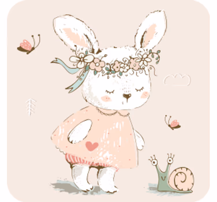 Sous verre geek personnage de lapin fantaisiste - TenStickers
