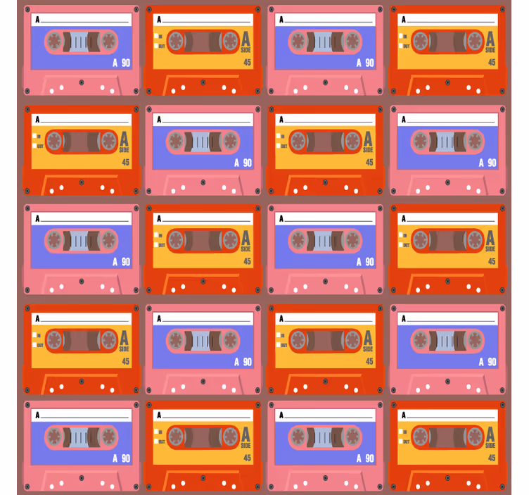 Sous verre vintage cassettes audio rétro - TenStickers