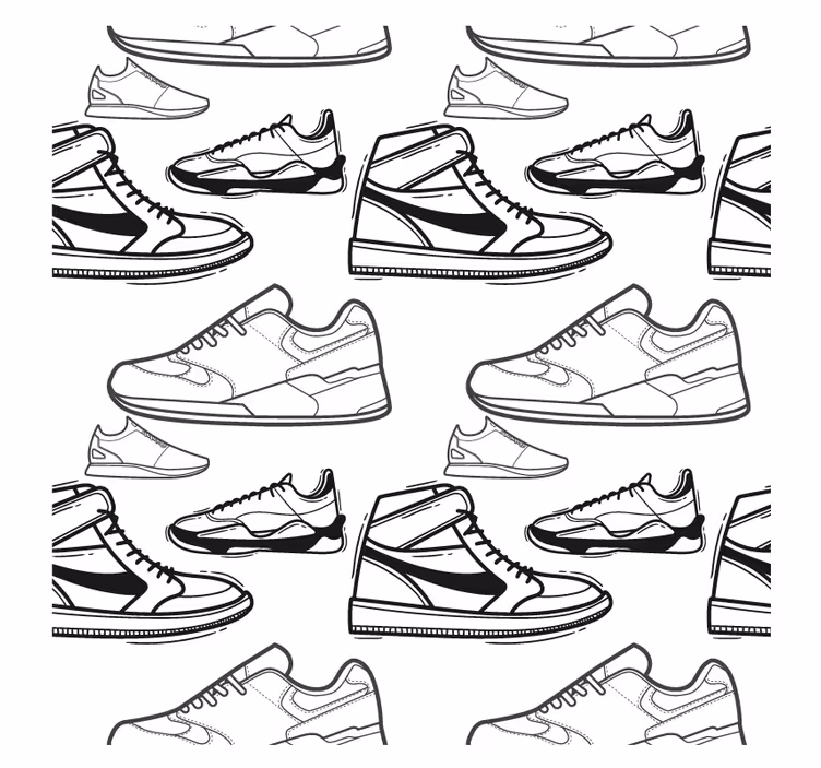 Sous verre moderne motifs de contours de sneakers - TenStickers