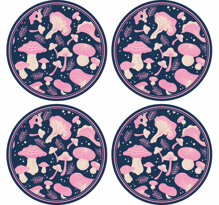 Sous verre geek motifs de champignons fantaisistes - TenStickers