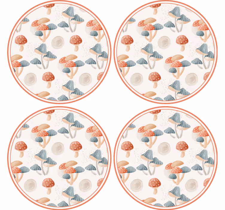 Sous verre geek motifs de champignons colorés - TenStickers