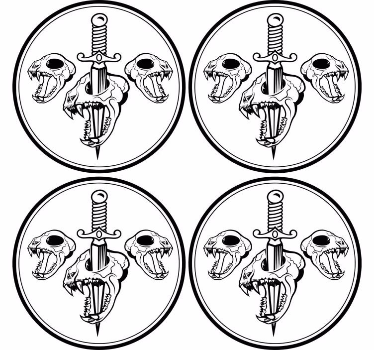 Sous verre geek art de crâne et épée - TenStickers