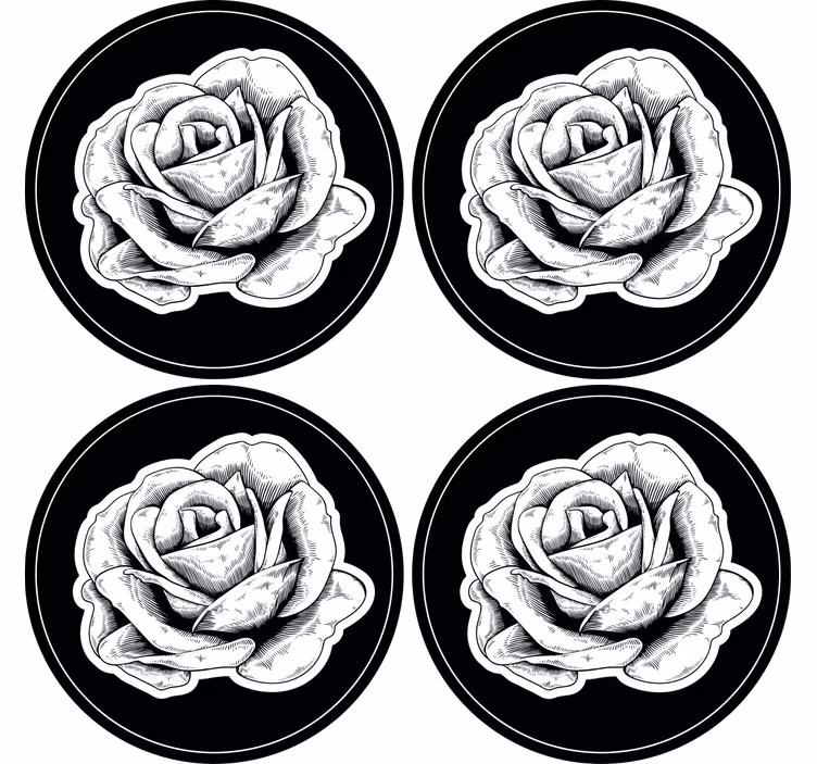 Sous verre rose noire complexe - TenStickers
