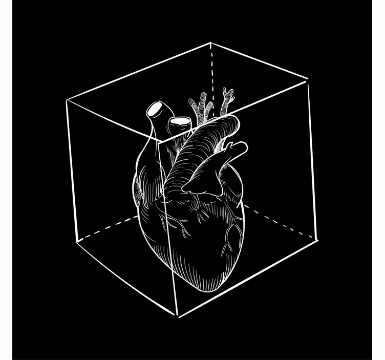 Sous verre geek cœur en cube 3d - TenStickers
