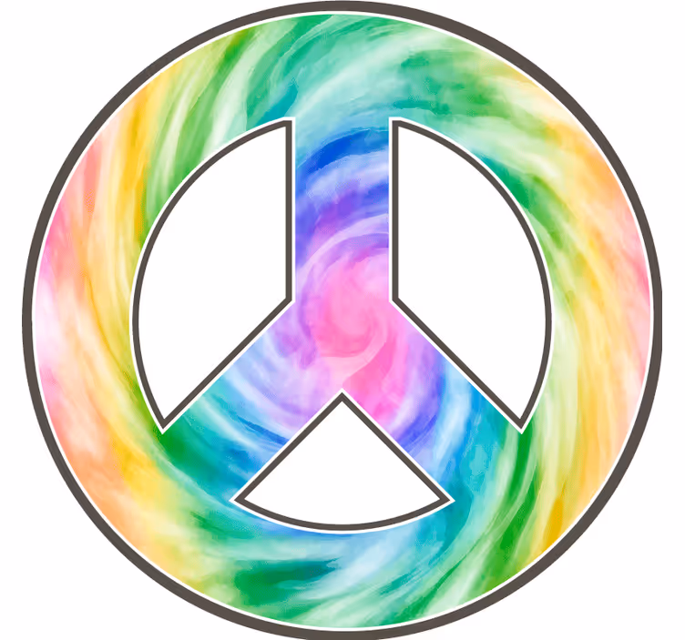Sous verre geek symbole de paix coloré - TenStickers