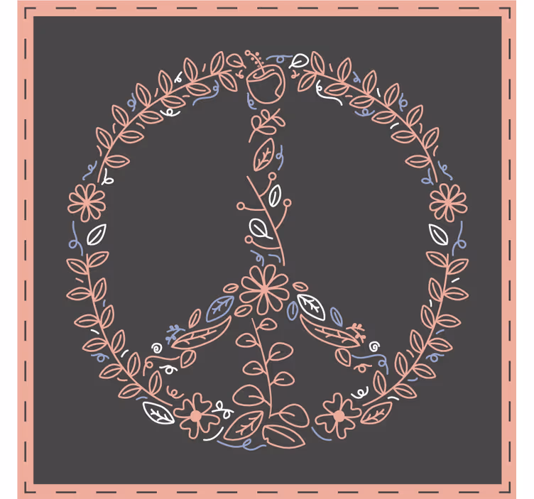 Sous verre geek Émblème de paix floral - TenStickers