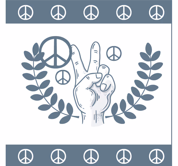 Sous verre citation symbole de la paix et de la victoire - TenStickers