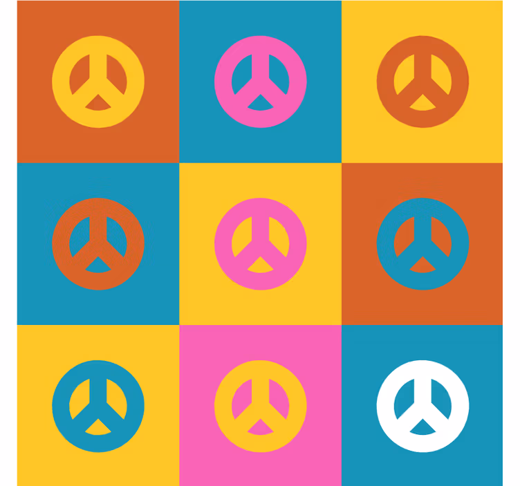 Sous verre geek symboles de paix colorés - TenStickers