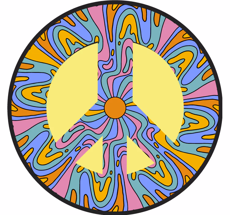 Sous verre geek symbole de paix vibrant - TenStickers