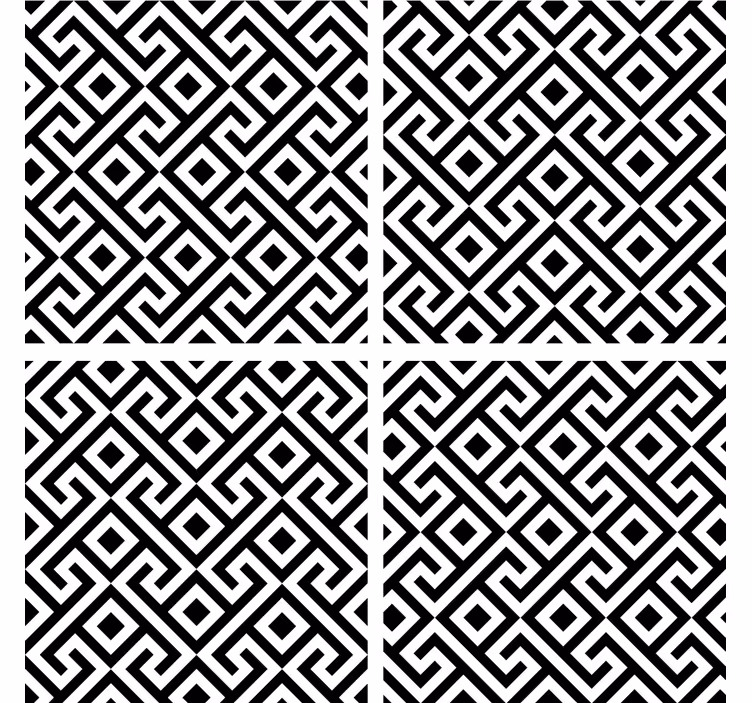 Sous verre motif géométrique noir et blanc - TenStickers