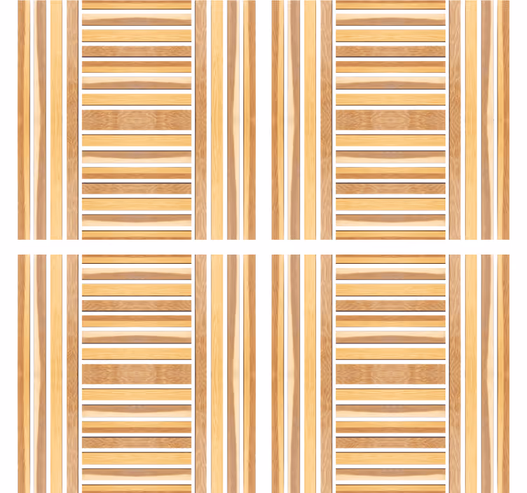 Dessous de verre bois mosaïque style années 80 - TenStickers