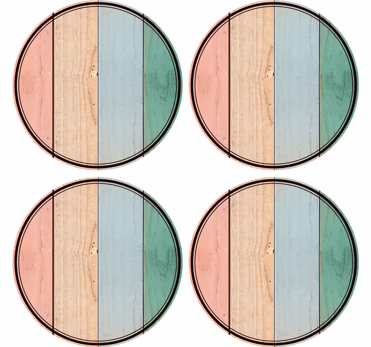 Dessous de verre motif Planches colorées en bois - TenStickers