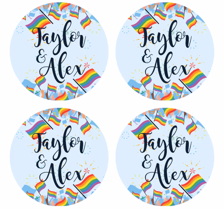 Sous verre bière célébration des drapeaux arc-en-ciel - TenStickers