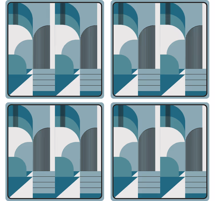 Sous verre moderne motifs d'arcs géométriques - TenStickers