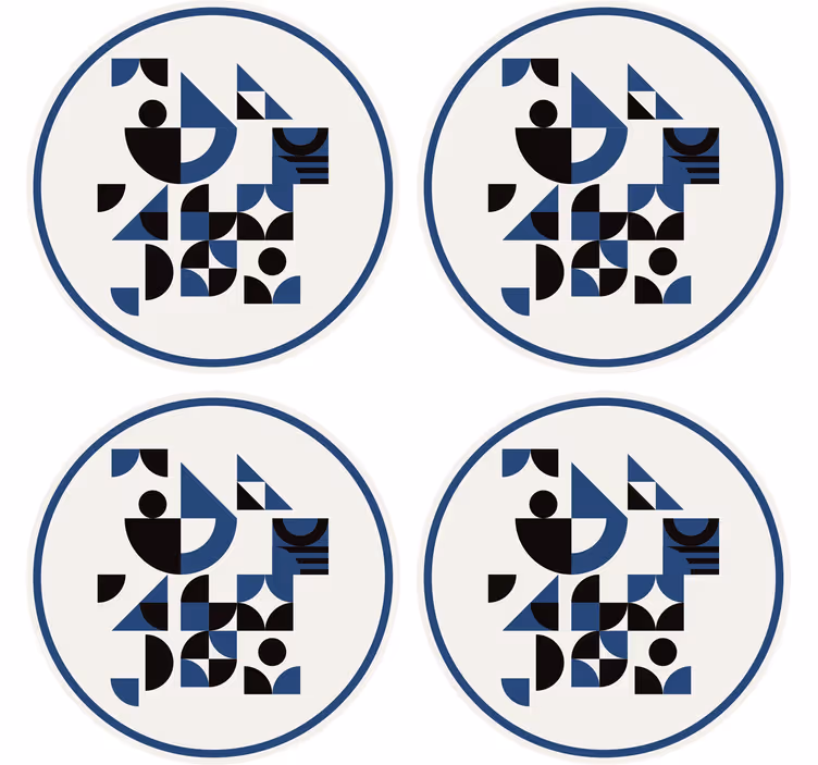 Sous verre moderne arrangement de formes géométriques - TenStickers
