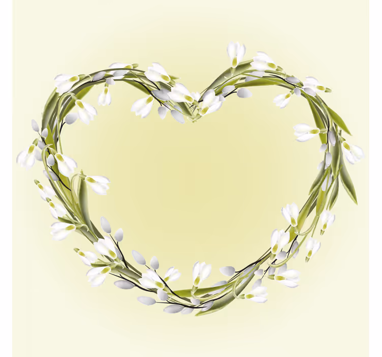 Sous verre personnalisable élément floral en cœur - TenStickers